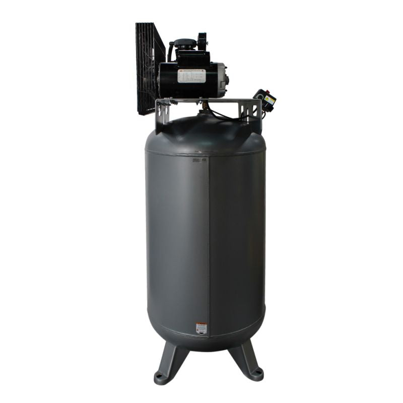 California Air Tools 80050BD heavy duty belt driven 5hp 80 gallon air compressor left side view