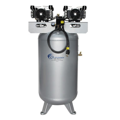 California Air Tools 80060C Ultra Quiet Oil-Free 6hp 80 Gallon Air Compressor front view showing power cable and plug