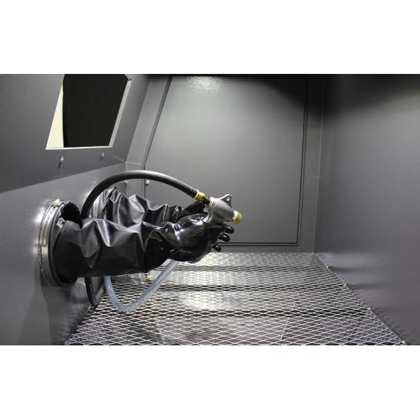 Raptor Blaster RB4836 Sand Blasting Cabinet Interior View With Spray Gun